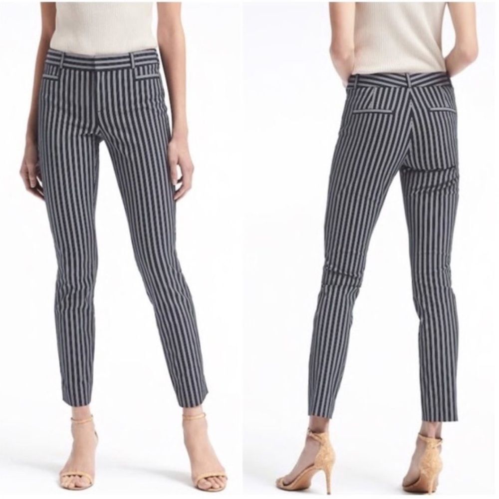 Banana Republic Sloan Skinny-Fit Stripe Pants NWT Size 6 Office Sophisticated